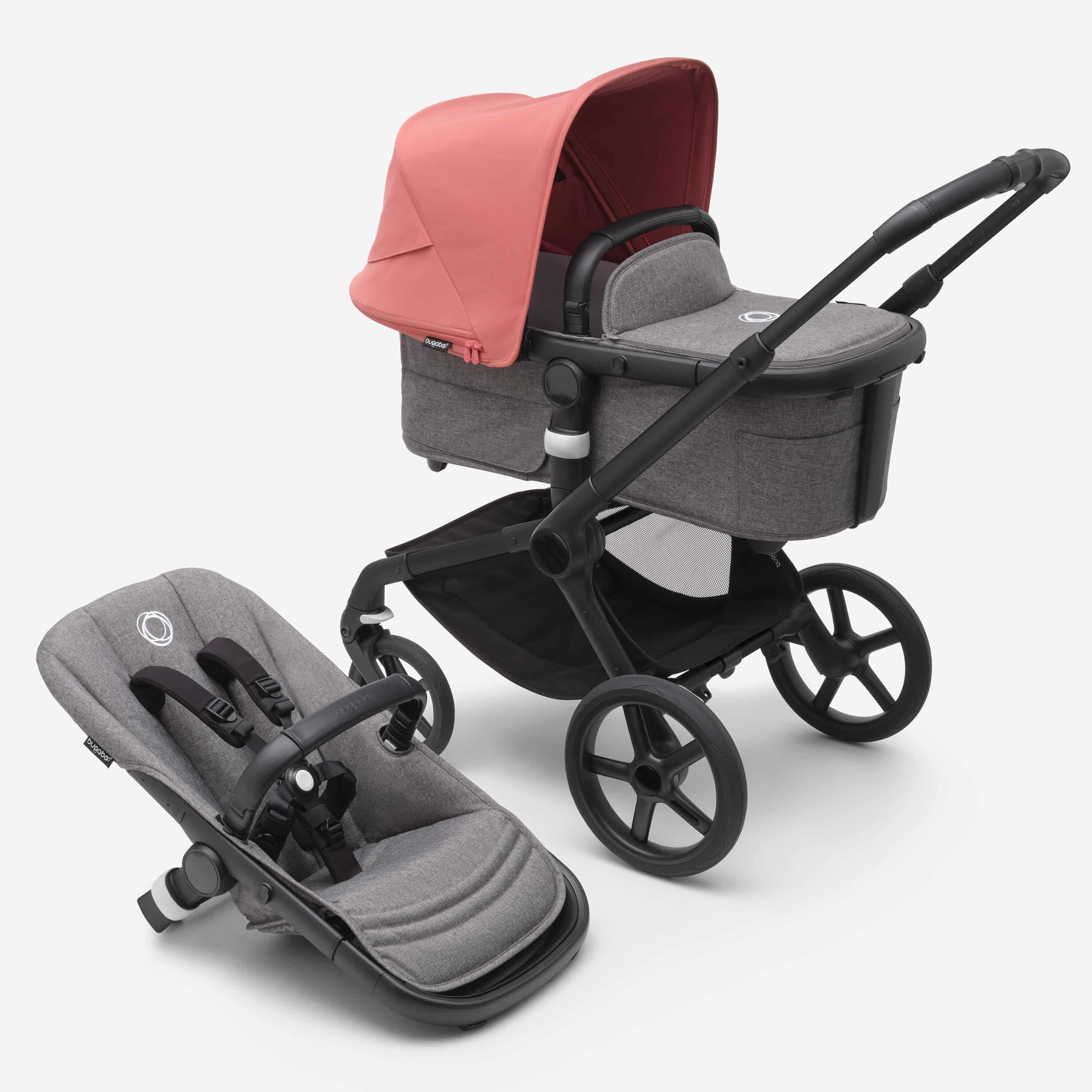 Bugaboo Fox5 Kombikinderwagen schwarz/ grau meliert morgenrot - Bugaboo Fox5 Kobikinderwagen schwarz/ grau meliert morgenrot bei babybrands.de kaufen ✓ sicher, einfach & bequem online bestellen ✓